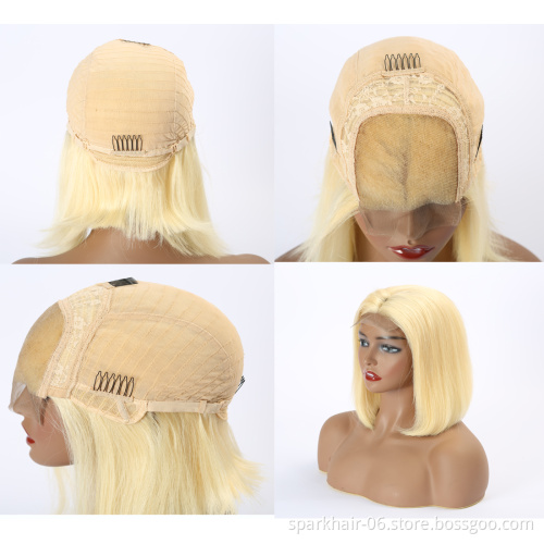 SPARK Wholesale Ombre Lace wig 613 Grey Ombre Color Lace Front Wig Human Hair Blonde Ombre Human Hair Bob Wig